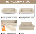 HunnmingRe Sofa Covers for 3 Cushion Couch Stretch Sofa and Loveseat Covers Set - Image 3