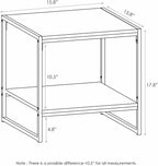 FURINNO Camnus Modern Living 2-Tier End Table, Columbia Walnut, 15.9 in x 15.75 - Image 3