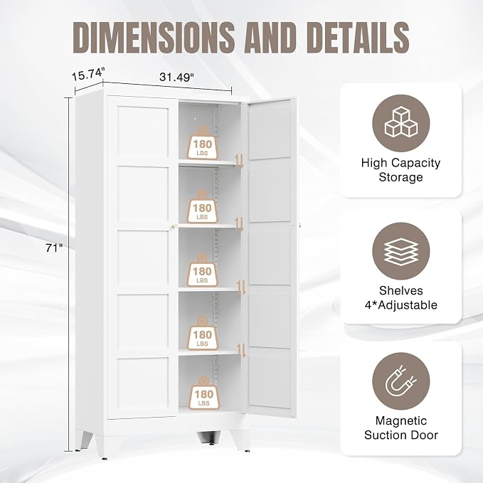 Yizosh Metal Storage Cabinet - Image 2