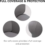 PureFit Stretch Couch Covers for Sofa Large Sofa Slipcovers Light Gray | - Image 3