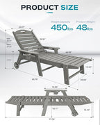 Ciokea Outdoor Lounge Chair Set of 4, All Weather Patio Chaise Lounge Chairs - Image 3