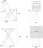 GarveeLife 3 Piece Patio Bistro Set, Folding Patio Bistro Table and Chairs Set - Image 8