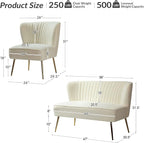 HULALA Home 3 Piece Velvet Living Room Furniture Set, Modern Comfy Upholstered - Image 2