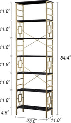 HOMISSUE Bookcase, 7-Tier Tall Bookshelf Metal Bookcase and Bookshelves - Image 2