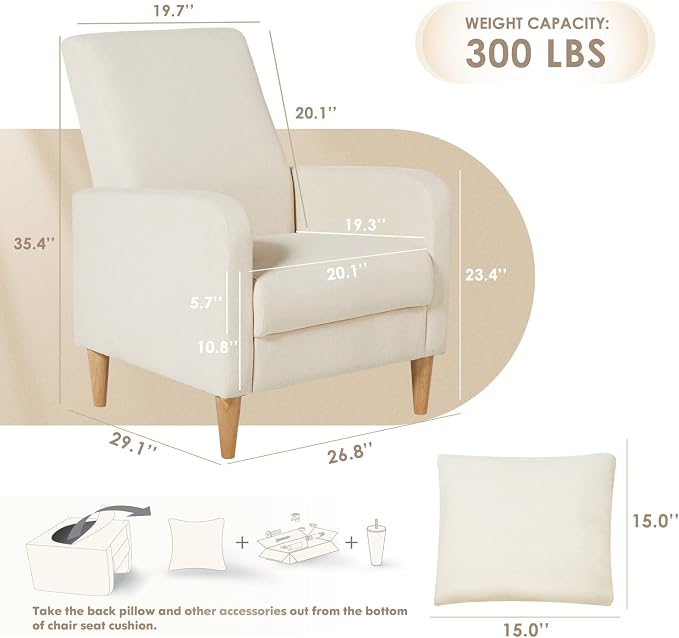 COLAMY Mid-Century Modern Upholstered Accent Chair - Image 2