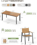 67" Rectangle HDPS Patio Dining Table, Aluminum Outdoor Patio Dining Table - Image 7