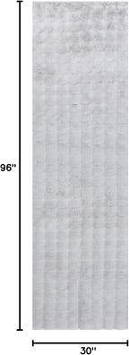 nuLOOM Jeni Silver Checkered Washable Runner Rug - Image 2