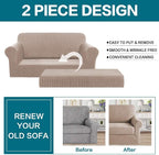 Turquoize Stretch Sofa Slipcover 2 Pieces Sofa Cover Couch Cover - Image 4