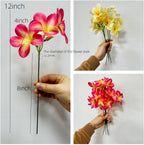 10pcs White Artificial Flowers Fake Plumeria Flower with Stems Silk Flower - Image 2