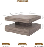 HedoAjim LED Coffee Table for Living Room, Living Room Table 2-Tier Square - Image 2