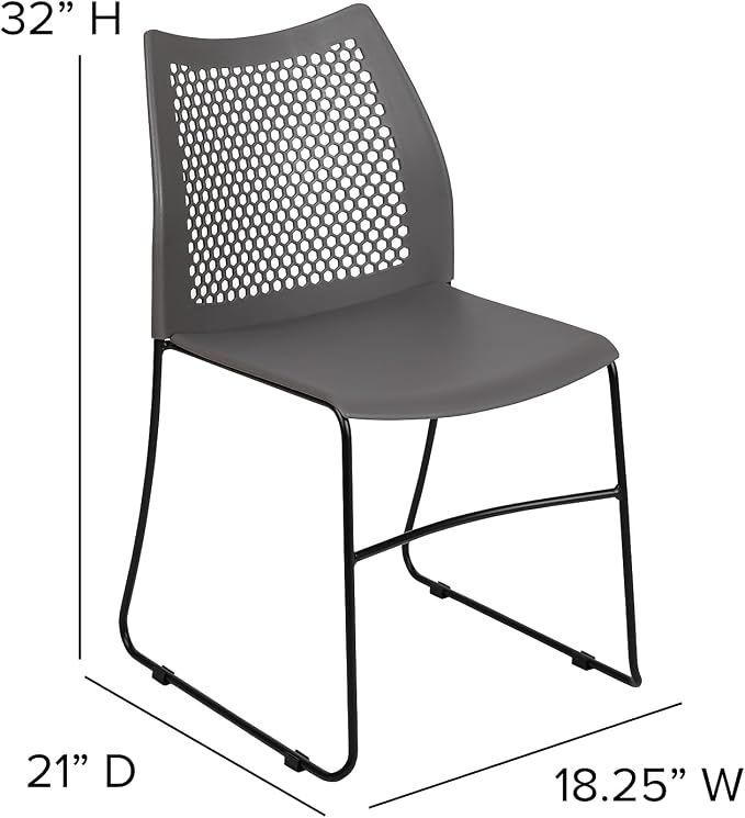Flash Furniture HERCULES Series 661 lb. Capacity Gray Stack Chair - Image 3