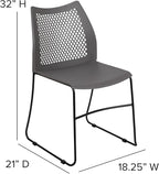 Flash Furniture HERCULES Series 661 lb. Capacity Gray Stack Chair - Image 3