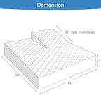 Split Top King Mattress Pad Waterproof Protector, Quilted Mattress Cover Fitted - Image 2