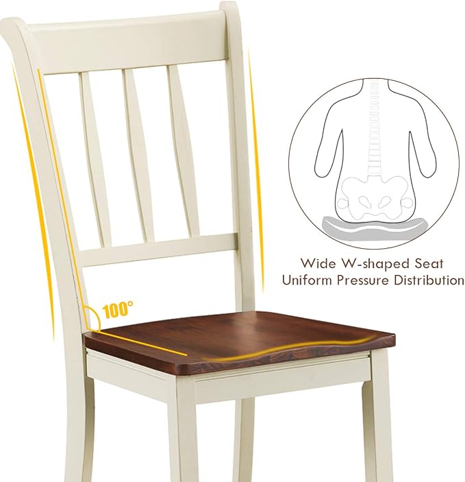 Giantex Wood Dining Chairs Set of 2, Armless Kitchen Chairs w/Solid Rubber Wood - Image 7