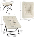 Comfy Saucer Chair for Adults, Soft Faux Fur Bedroom Chair - Image 3