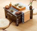 LUNIZ Nightstand Sofa Table Old Chinese Style Dining Table Wooden Storage - Image 2
