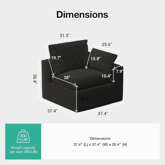 Novilla Modular Cloud Couch, Modern Sectional Sofa - Image 2