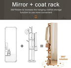 WoodsWhisper Full Length Mirror Coat Rack Solid Wood Floor Mirror 66"x12" Full - Image 3