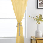 SpaceDresser Basic Rod Pocket Sheer Voile Window Curtain Panels Gold 1 Pair 2 - Image 4