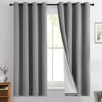 Yakamok Dove Grey 100% Blackout Curtains 63 Inches Long 50" Wide 2 Panel | by Yakamok