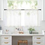 MIULEE 2 Panels Kitchen Tiers Half Window Sheer Curtains 29 X 36 Inch Ivory | - Image 7