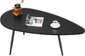 SAYGOER Black Small Coffee Table Modern Oval Coffee Tables Retro Center Table by Saygoer