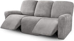 ULTICOR Velvet 8-Pieces Recliner Sofa Covers Stretch Reclining Couch Covers by ULTICOR
