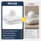 MIULEE Goose Feather Down 24x24 Pillow Insert Set of 2 - Image 5