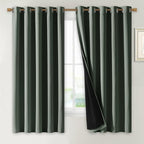 NICETOWN Dark Mallard 100% Blackout Lined Curtains, 2 Thick Layers Completely by NICETOWN