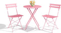 3-Piece Folding Bistro Set Outdoor Patio Furniture, Space-Saving Foldable by GarveeTech