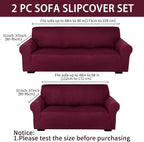 Peryiter 2 Pcs Sofa Covers Couch and Loveseat Covers Set Stretch Sofa Slipcover - Image 2
