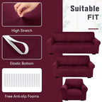 Peryiter 3 Pcs Couch and Loveseat Covers Set Sofa Cover - Image 5