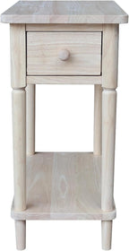 International Concepts Solid Wood Narrow Side Table Unfinished - Image 5