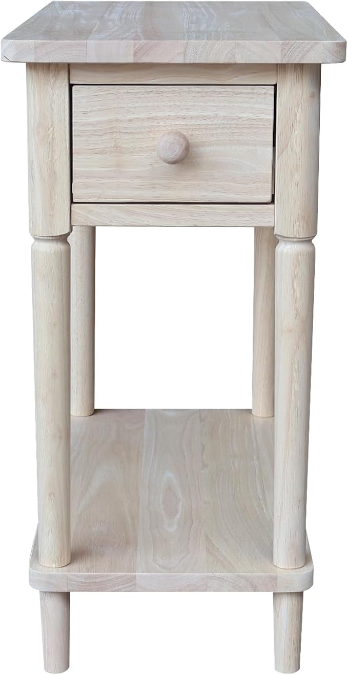 International Concepts Solid Wood Narrow Side Table Unfinished - Image 5