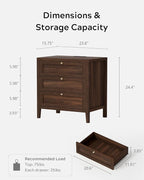 EYYTHUNG 3 Drawer Nightstand - Image 2
