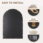 Antique Gold 24"x36" Arched Wall Mirror - Image 7