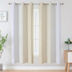 Beige and Greyish White Ombre Blackout Curtains - Image 2