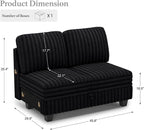Belffin Corduroy Fabric Loveseat Module - Image 2