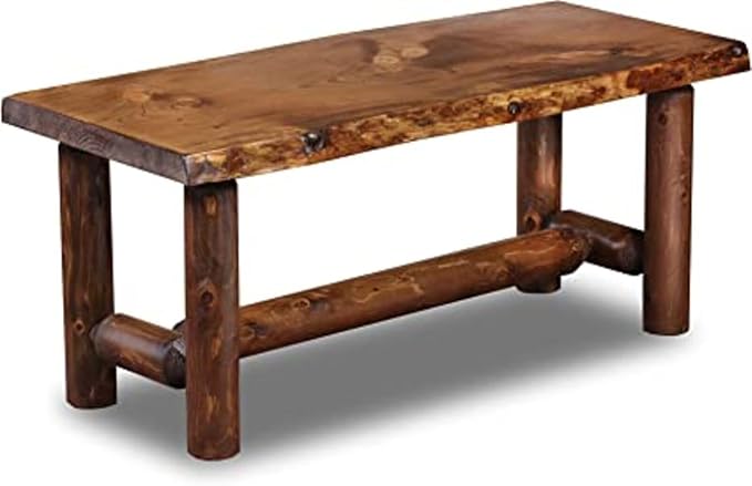 Live Edge Wood Cabin Style Log Pine and Cedar Coffee Table Living Room Decor - Image 7