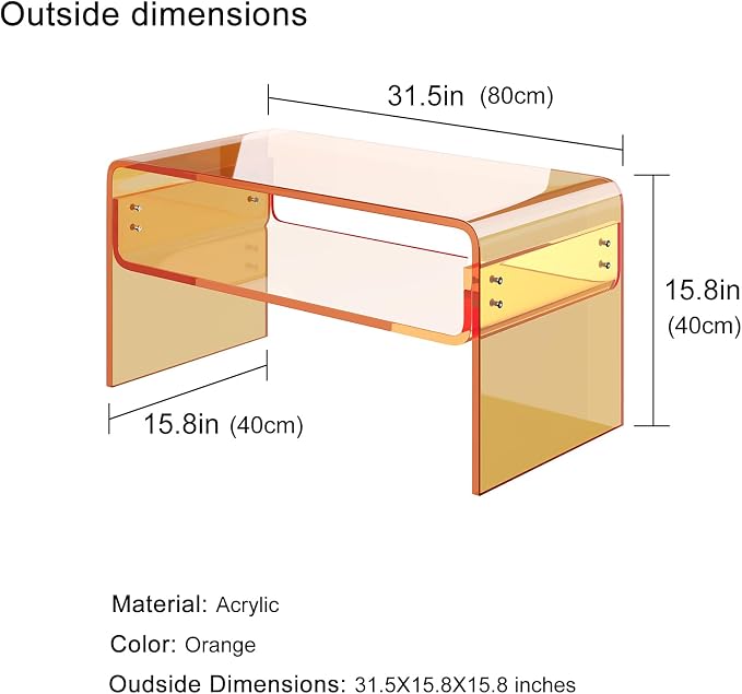 Acrylic Coffee Table, Modern Tea Table - Image 3
