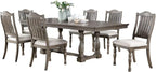 Transitional Style 2pcs Side Chairs Antique Gray Solid Wood Gray Fabric Dining - Image 9