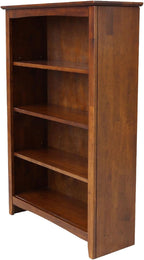 Solid Wood Bookcase 48" High, Adjustable Shelves, Parawood Construction - Image 8