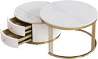 Merax Modern 2-Piece Round Nesting Coffee Table Set - Image 6