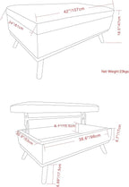 SIMPLIHOME Owen Lift Top Coffee Table Storage Ottoman - Image 3
