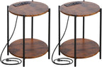 Gawicpy 2 Tier Round Side Table, Folding End Tables Coffee Table Simplistic by Gawicpy