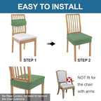 Smiry Waterproof Seat Covers for Dining Room Chairs Set of 2, Stretch Jacquard - Image 5