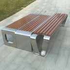 LITFAD Outdoor Indoor Bench Stainless Steel Metal Park Bench - Image 3