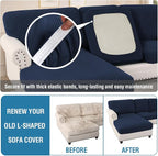 H.VERSAILTEX Sectional Couch Covers 8 Pieces Stretch Sofa Covers - Image 6