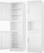 Ckzbx Tall Narrow Storage Cabinet 66.93" H Tall Bathroom Cabinets Metal Pantry by Ckzbx