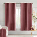 MIULEE Dusty Rose Back Tab Blackout Curtains 52x63 Inches Long 2 Panels Set | by MIULEE
